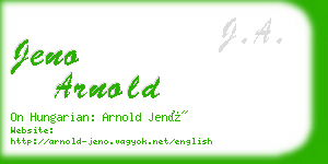 jeno arnold business card